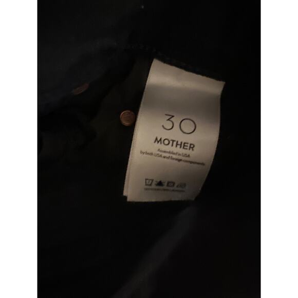 Women 30 Mother Denim Insider Crop Step Fray Not Guilty Black Jeans Pants - Picture 7 of 8